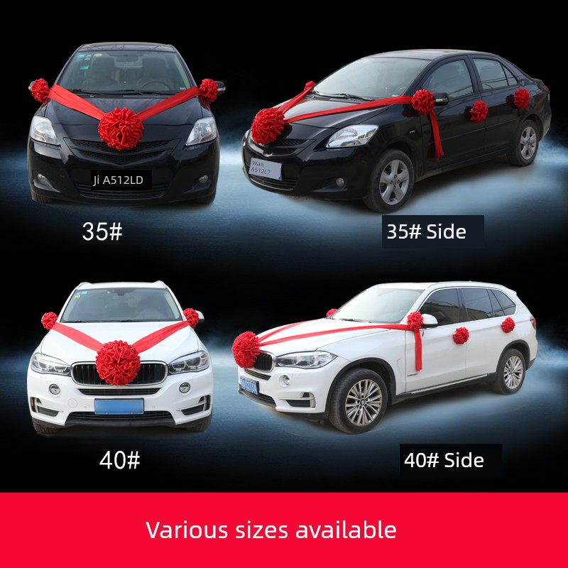 Big Red Flower Ball Car New Car Delivery Big Red Flower Award Recognition Ribbon-Cutting Flowers Ball Opening Ceremony Big Red Flower Ball