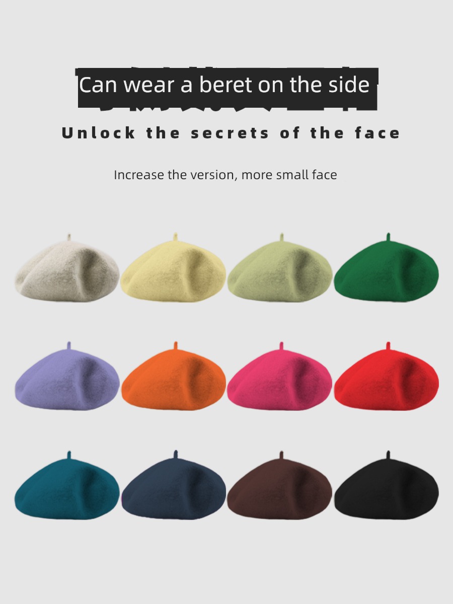 Plate type wool female Spring and Autumn Retro painter beret