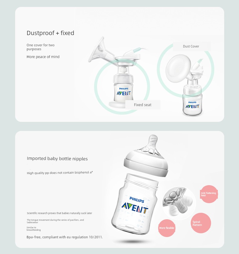 Philips AVENT Genuine Goods Electric Manual Dual-Use Breast Pump Bass Portable Unilateral Massage Milking Breast Pump — 26