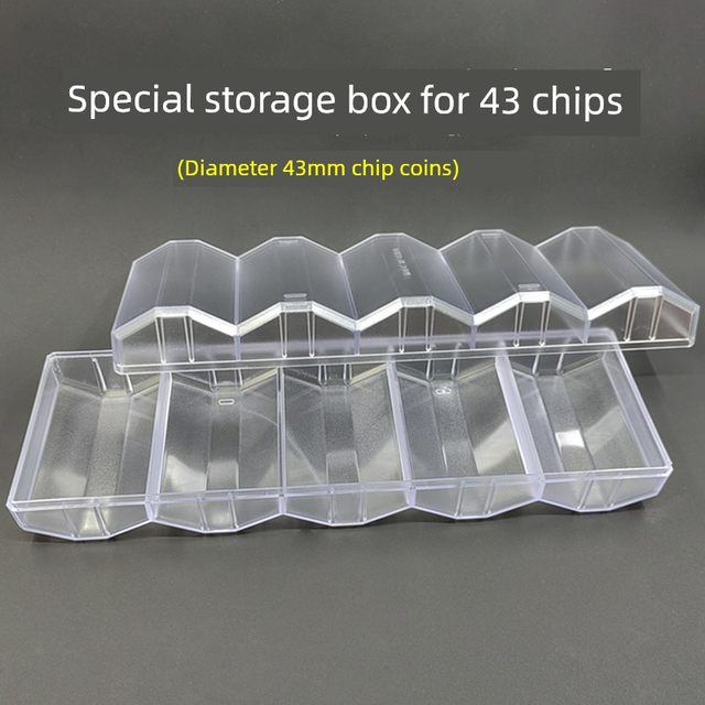 43mm chip coin special chip rack box with lid transparent chip rack storage box round coins chip rack prop plate