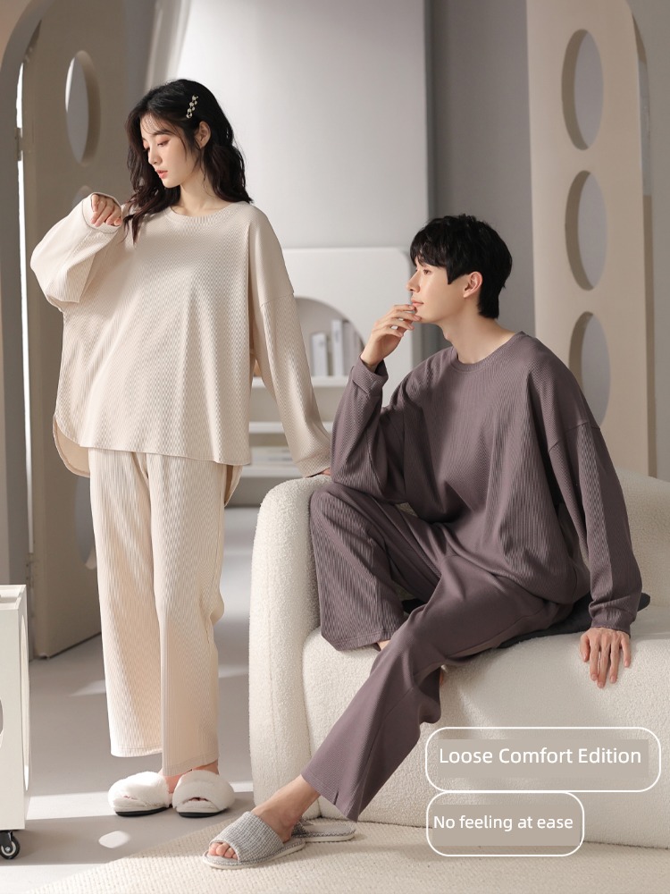 pure cotton men and women Simplicity easy Big size lovers pajamas