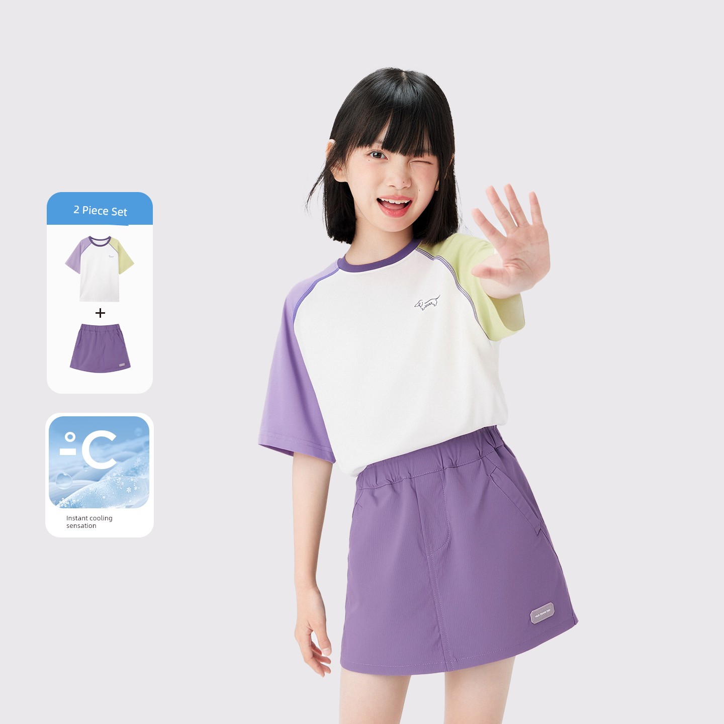 Zuoxi Children's Clothing Girls' Short Sleeve T-Shirt Summer Class a Top 2026 New Model for Girls and Older Children Cool Ice T-Shirt — 7