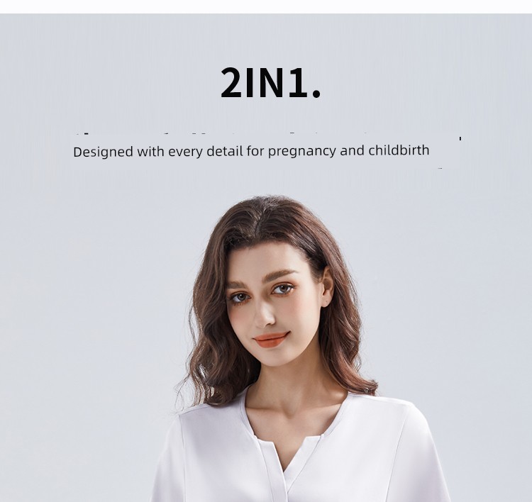 Gemeizi Maternity Pajamas Short Sleeve Summer Pregnancy Prenatal Modal Postpartum Nursing Homewear with Chest Pad Set — 35