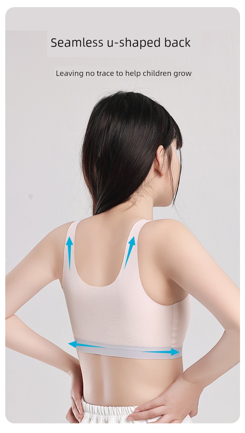 Nanjiren Fixed-Cup Girls' Underwear for Development Period, Student Bras for 8-16 Years Old Adolescent Girls, Breathable Small Vest — 15
