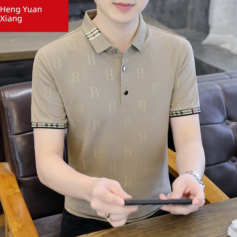 hyz  high-end man leisure time business affairs Short sleeve T-shirt