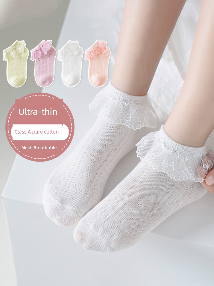 Summer Thin Girl Princess Lace White Socks