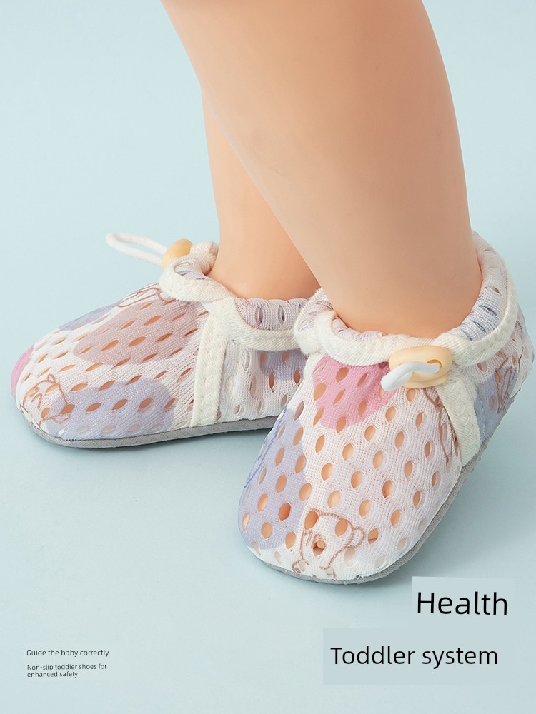 Betis New Baby Foot Covers Summer Comfortable Mesh Breathable Foot Covers Indoor Non-Slip Soft Bottom Baby Foot Covers S