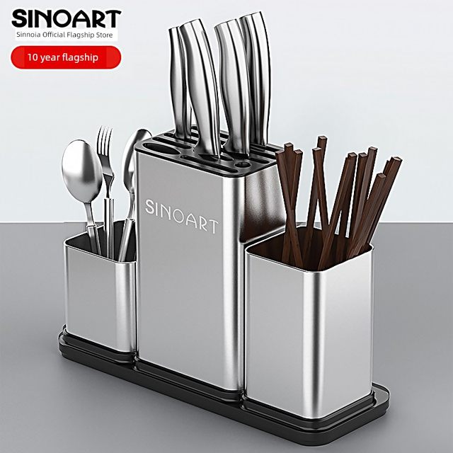 Kitchen Multi-Functional Spoon Chopsticks Basket Integrated Knife Holder Knife Shovel Storage Chopsticks Holder Kitchen Storage Rack Stainless