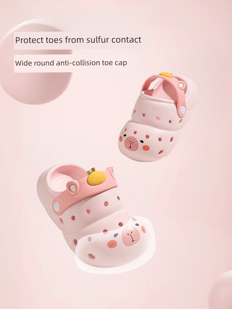 Pig Daddy Baby Slippers for Girls, Summer Non-Slip Bathroom Shoes for Infants and Toddlers, Children's Clogs for Boys, Beach Shoes — 3