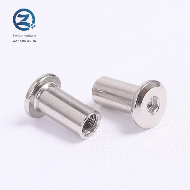 Nickel plated ply nut oblique flat head nut hexagon nut to lock nut furniture screw nut 10M6M8
