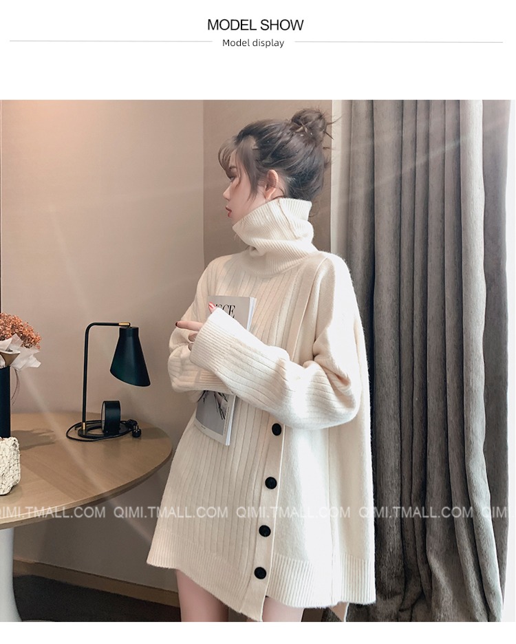 easy Wear out knitting High collar Korean version Undershirt sweater