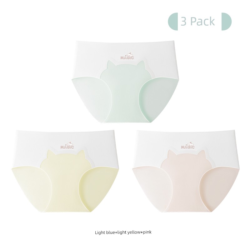 Catman Children's Underwear for Girls, Seamless Ice Silk Summer Thin Triangle Shorts for Teenage Girls in Their Developmental Period — 2