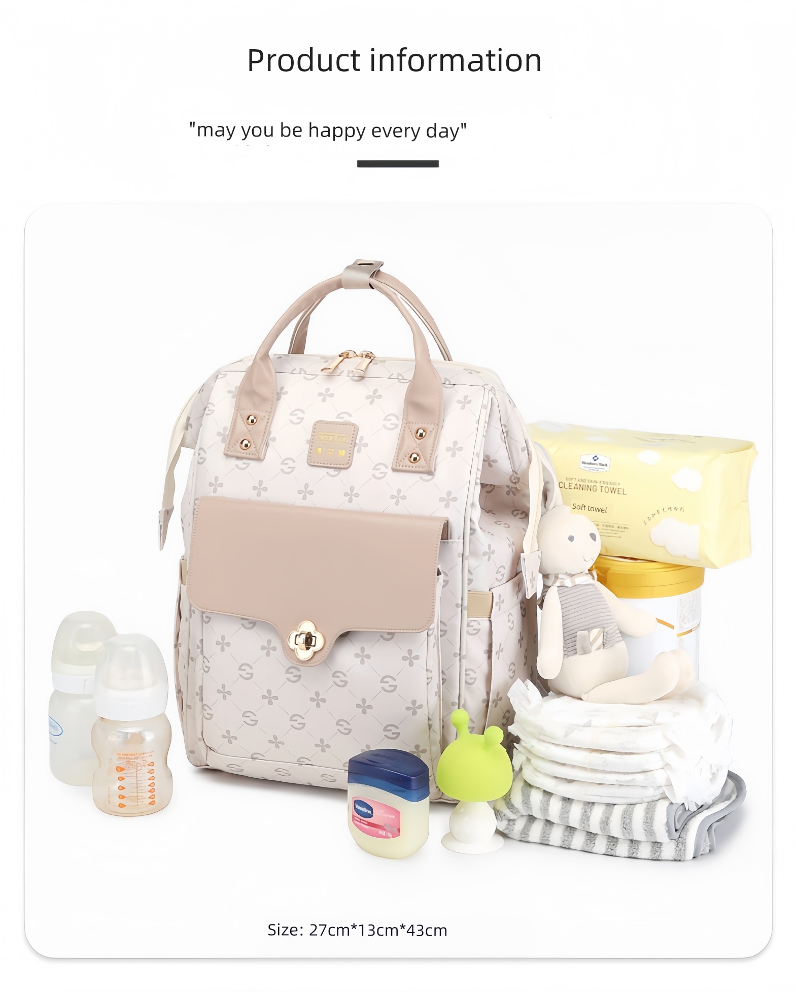 New Fashionable Mommy Bag, Multi-Functional, Large-Capacity, Waterproof Mother-Child Backpack, Lightweight Bag for Moms to Carry When Going Out with — 15