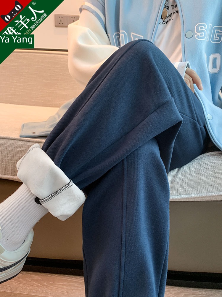 son Autumn and winter thickening keep warm leisure time Tie one's feet Guard Sports pants