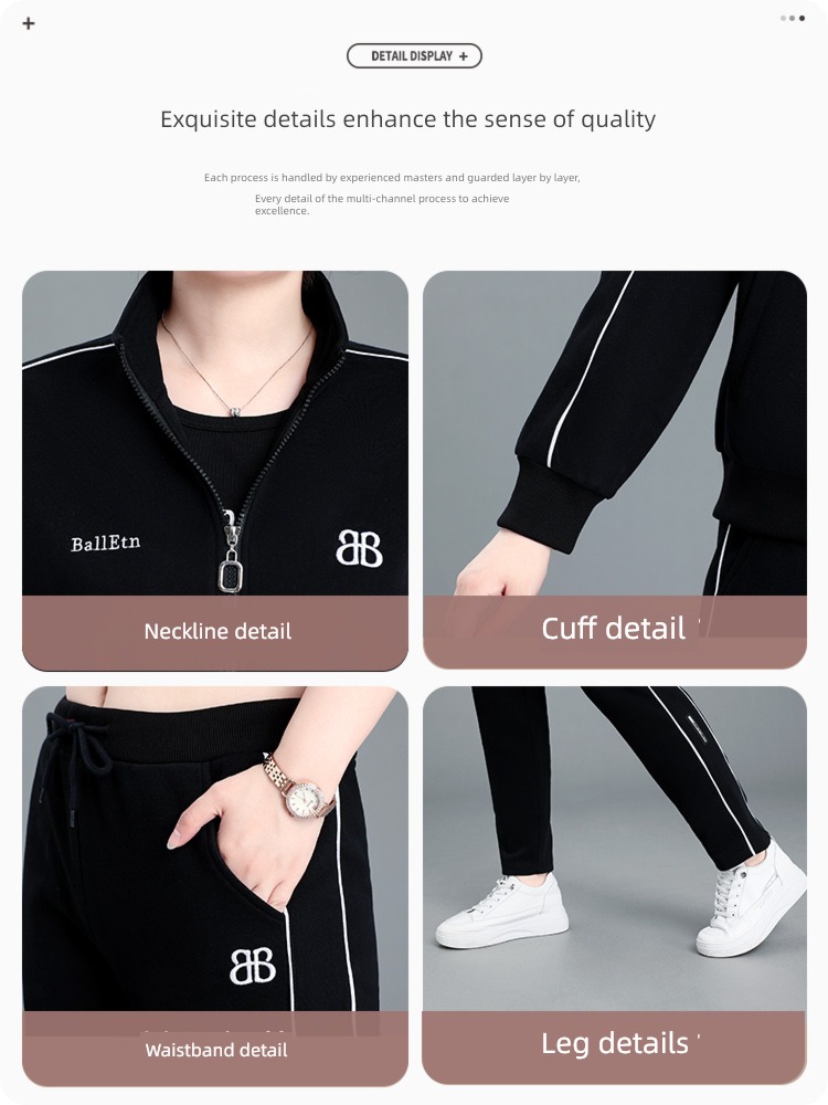 loose coat female middle age mom Autumn clothes leisure time Athletic Wear