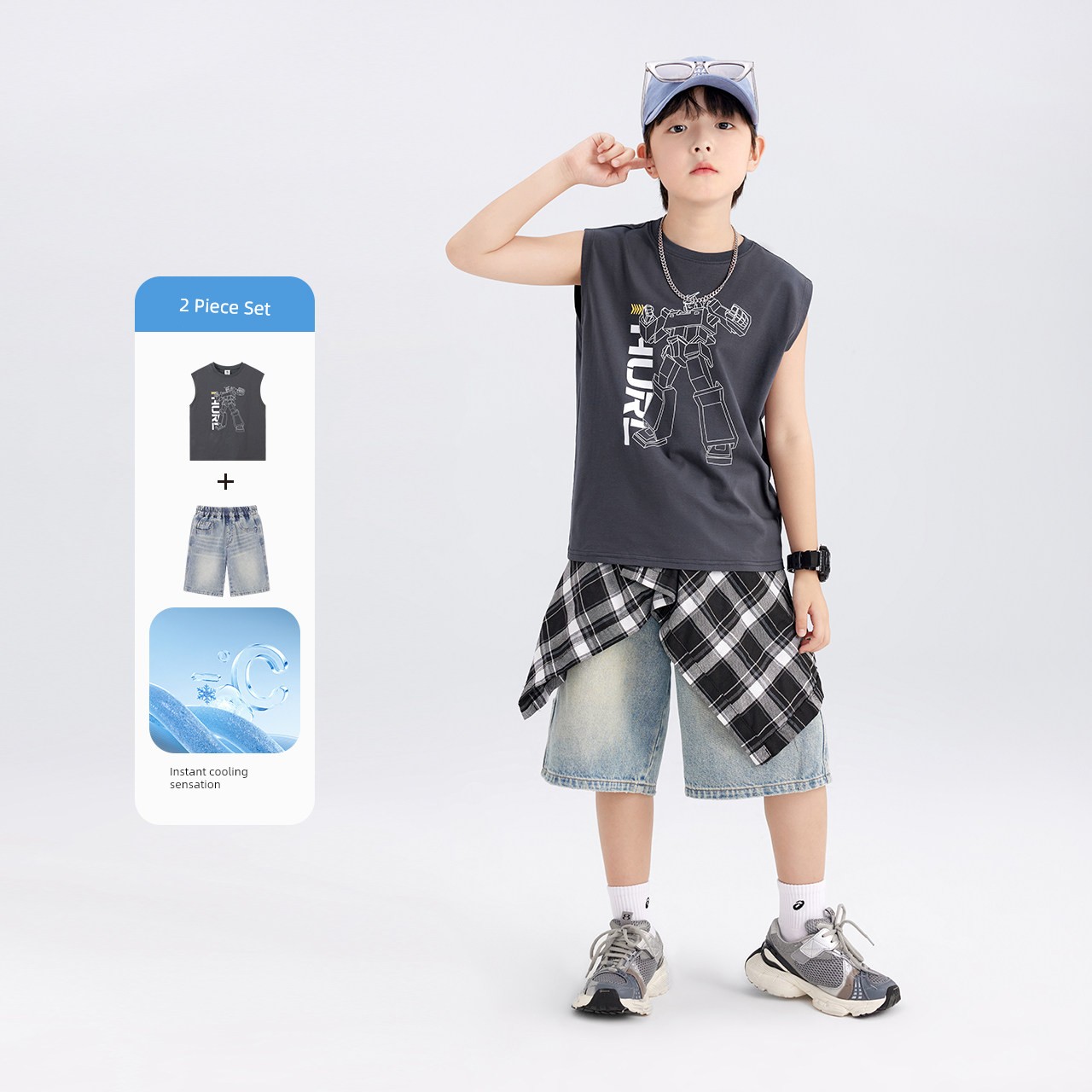 Zuoxi Children's Clothing Boys' Vest Summer Thin Sleeveless T-Shirt 2026 New Model Boys' Cool Outerwear Top — 7