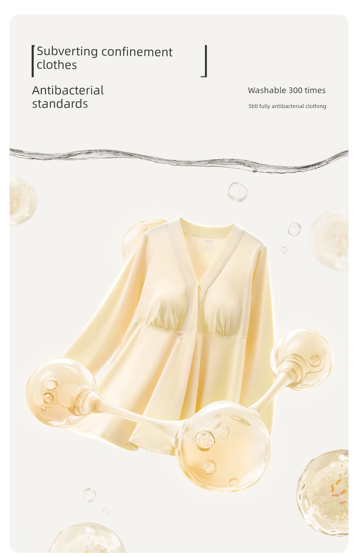 Jq Jingqi Maternity Pajamas with Breast Pads, Pure Cotton Postpartum Maternity Sleepwear, Nursing and Breastfeeding Hospital Home Wear Set for Women — 8
