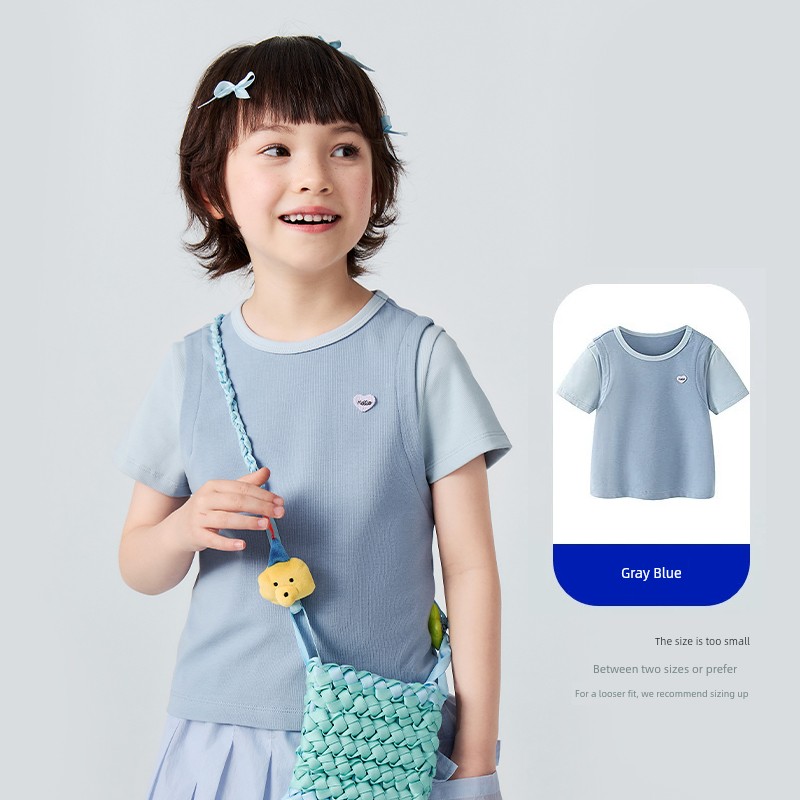 Mini Balabala Short-Sleeved T-Shirts and Pants for Boys and Girls, Summer Quick-Drying Kidsren's Tops, Shorts and Leggings Collection — 1