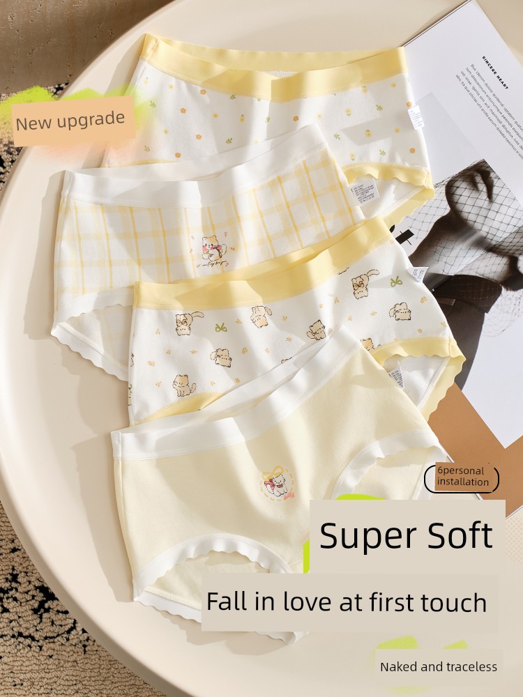 Girls' Cotton Underwear for Middle School Students, Older Children, and Elementary School Students during Their Development Period, Children's Triangle Shorts That Don'T Pinch the Buttocks