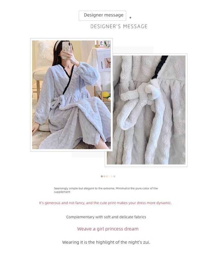 thickening Coral velvet ma'am Loose money pregnant woman robe