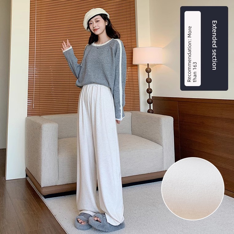 Maternity Pants for Spring and Autumn, Wide-Leg Pants for Outdoor Wear, Fleece-Lined and Thickened, Do Not Tighten on the Belly during Pregnancy, — 5