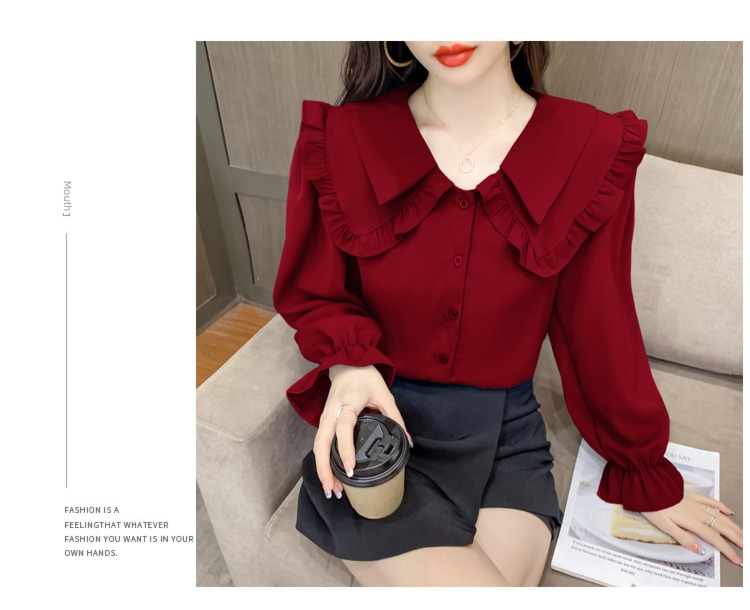 Early autumn jacket gules French summer wear Chiffon shirt