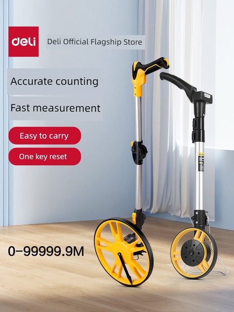 Deli Tool Rangefinder Roller Roller Type High Precision Hand Speculation Rangefinder Mechanical Roller Electronic Digital Display Measurement Ruler