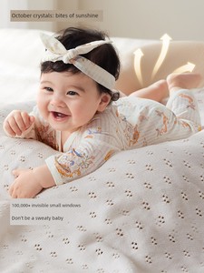 October Crystal Sunshine Baby Clothes Pure Cotton Long Sleeve Butterfly Romper Spring Summer Breathable Newborn Baby Jum