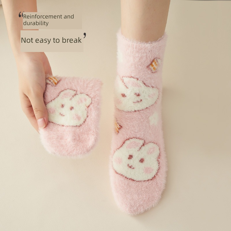 Hosiery children Mink hair Autumn and winter Cartoon lovely Socks