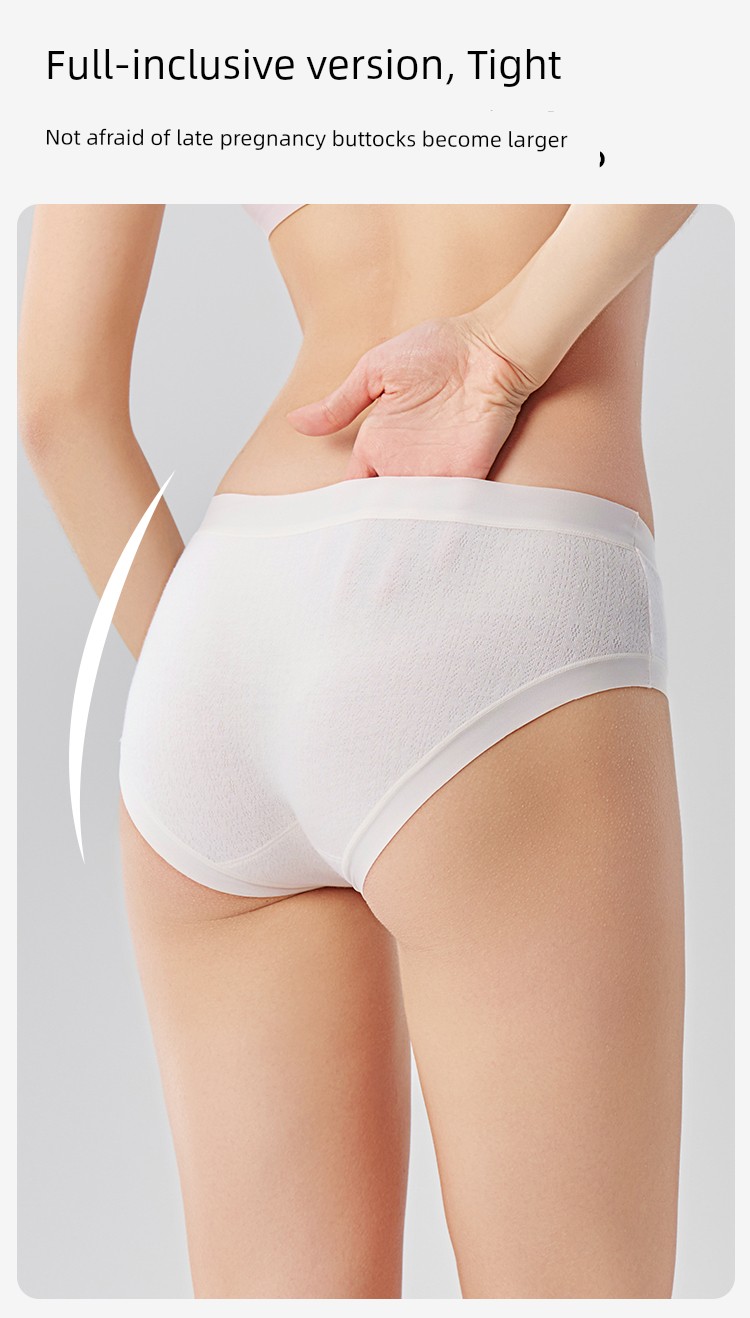 Ying's Maternity Underwear, Autumn Style, Antibacterial Cotton, Suitable for Early, Mid, and Late Pregnancy, Seamless Low-Waist V-Shaped Belly Support — 15