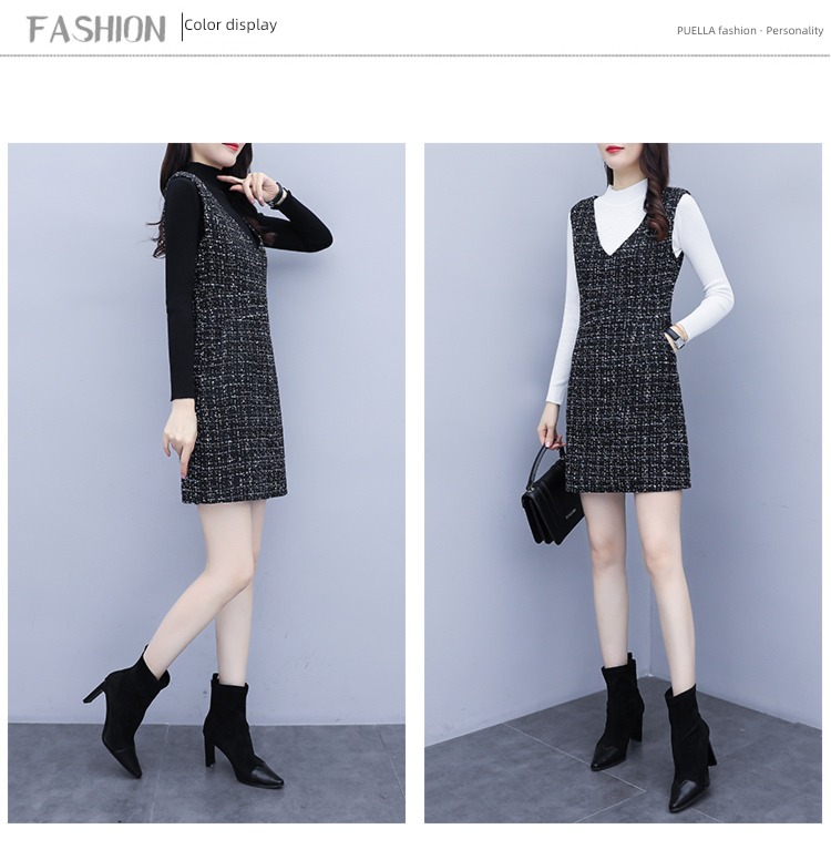 Autumn and winter Base skirt Little fragrance Wool Two piece suit