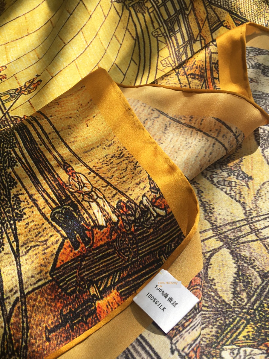 Riverside Scene at Qingming Festival elegant Chinese style female mulberry silk