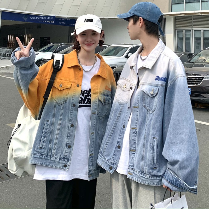 Hip hop Gradients easy Embroidery Bear chaqueta
