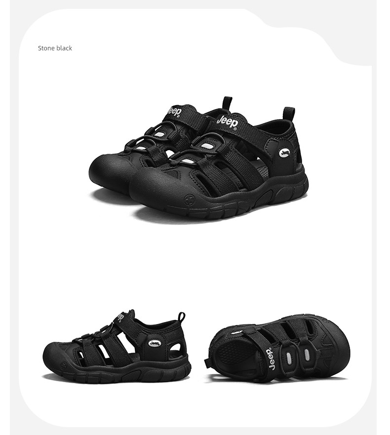 Jeep Boys' Sandals Closed-Toe Water Shoes Summer 2026 New Non-Slip Outdoor Beach Shoes Water-Resistant Children's Shoes — 27