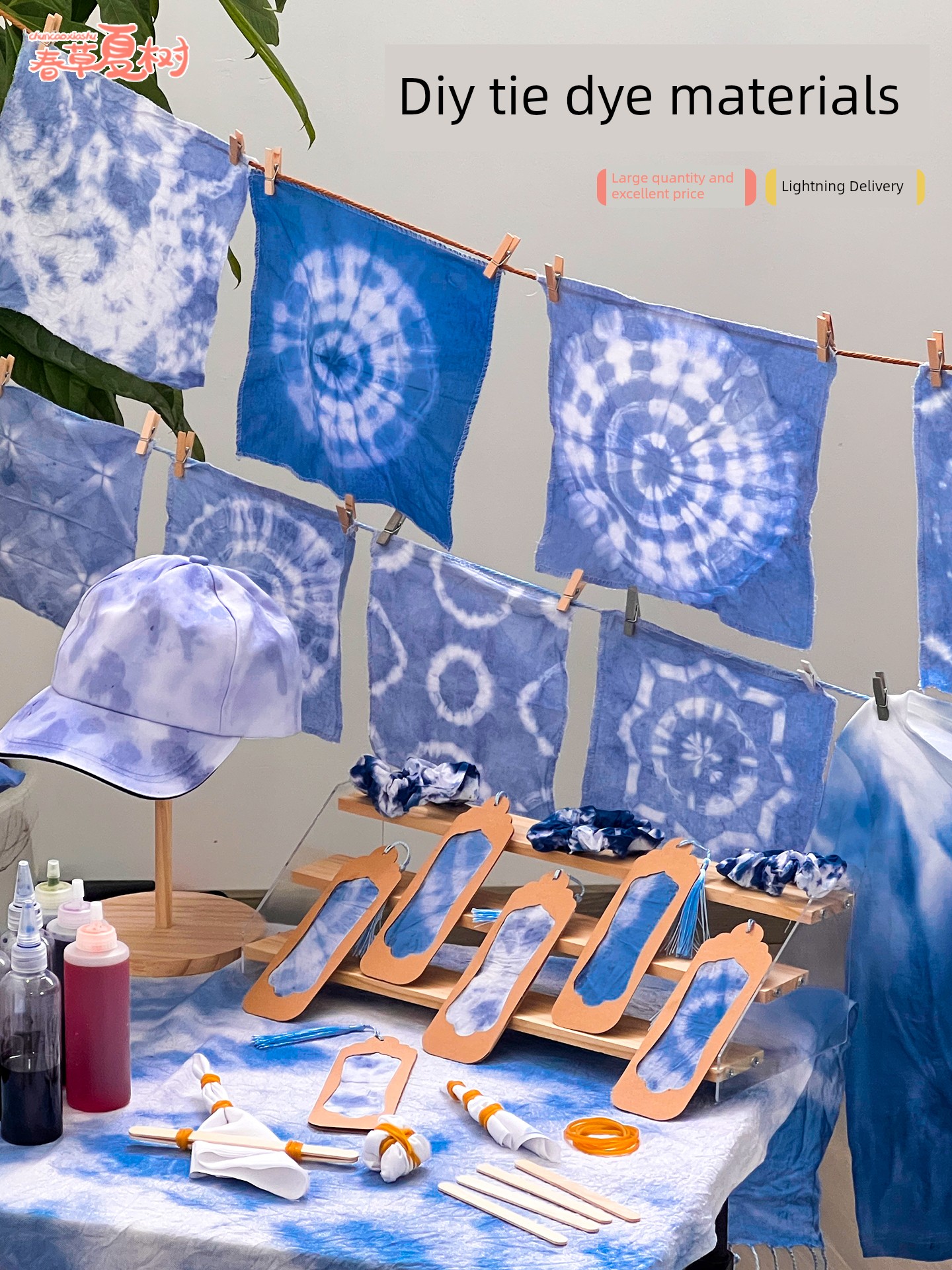 Tie-Dye Special Square Cloth White Fabric Kindergarten Rubbing Handkerchief Pure Cotton Dyed Cloth Silk Scarf Handkerchief DIY Material Kit