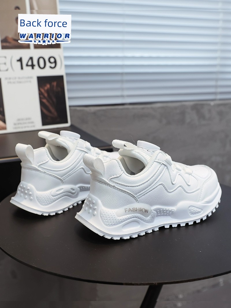 Warrior Kids Campus Rotating Buckle Breathable White Shoes — 4