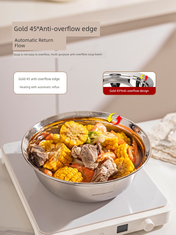 316 Food Grade Baking and Noodle Salad Stainless Steel Bowl