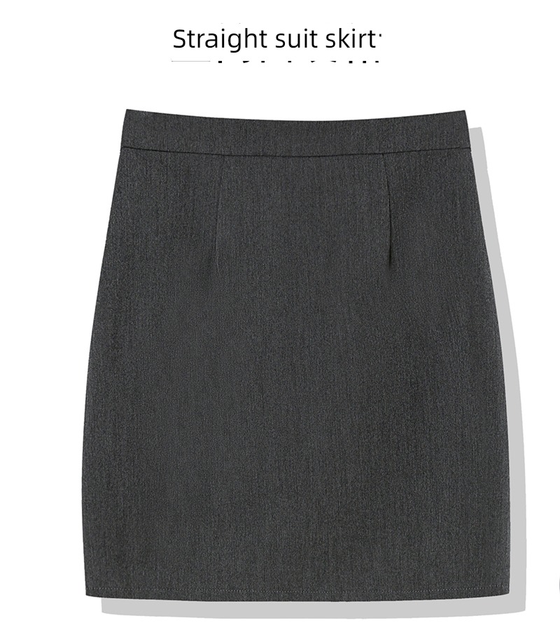 occupation dark grey work Short skirt summer Thin money suit