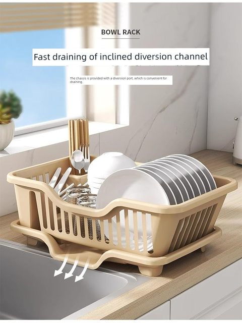 Drain basket bowl and plate rack kitchen bowl and plate storage rack sink tableware storage rack household countertop cupboard tableware storage