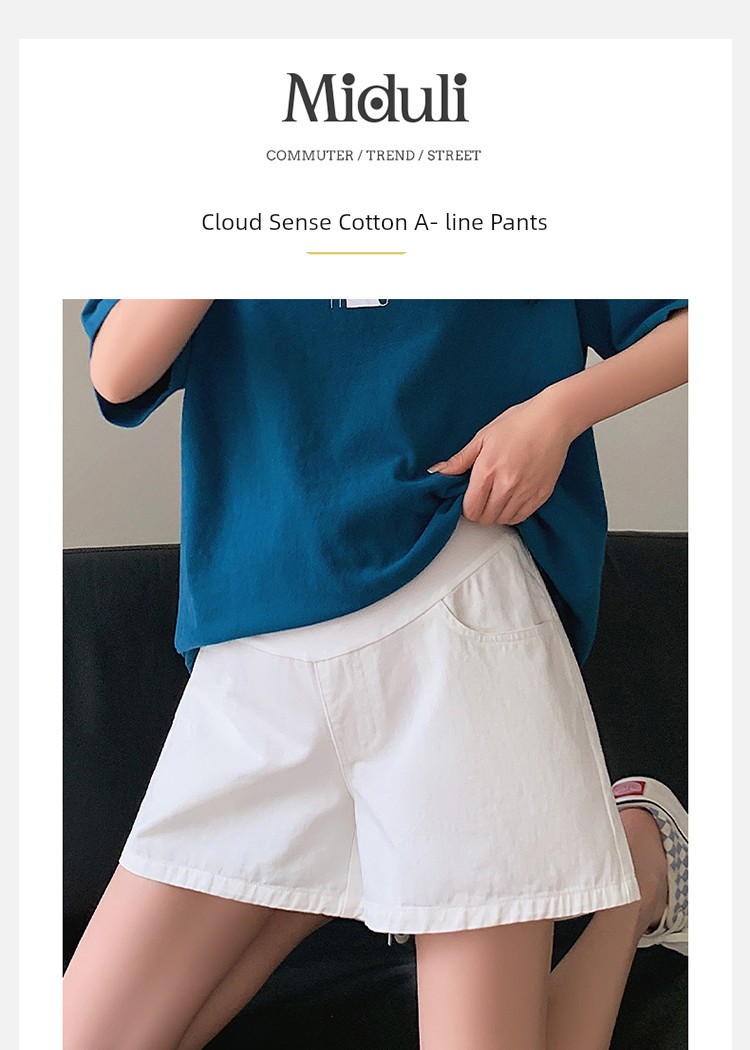 Summer Outwear Thin Pure Cotton Shorts for Pregnant Women — 1