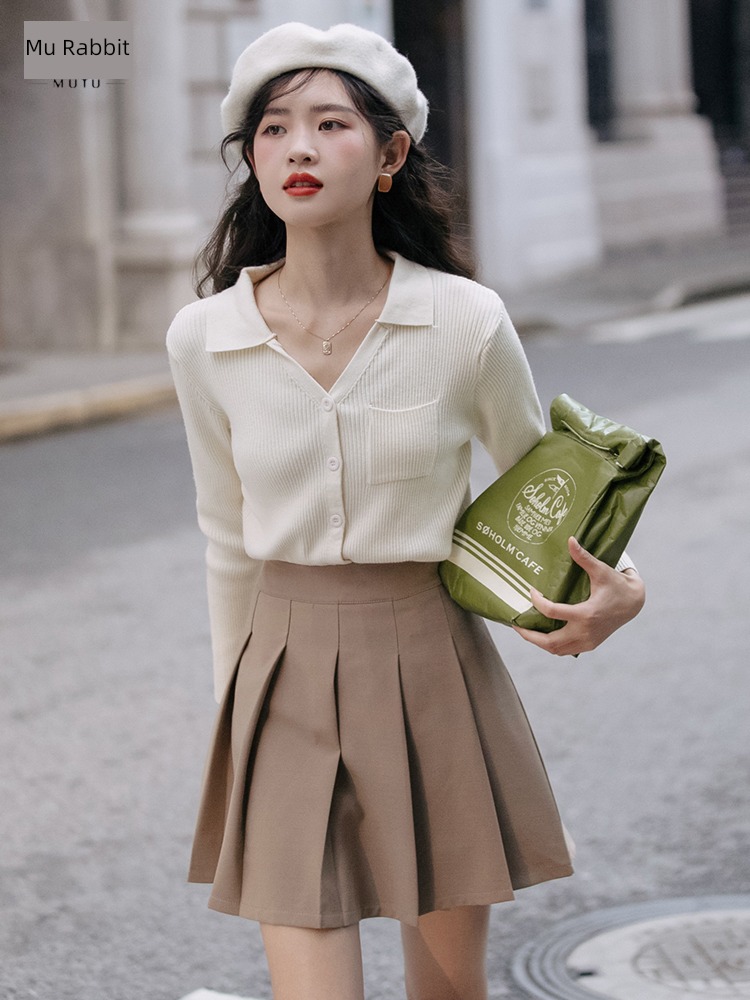 jk Academic atmosphere Pleat Korean version little chap Miniskirt