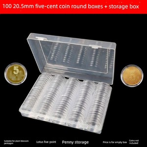 100 PCs 20.5mm round Box + Storage Box Five-Corner Coin Box Plum Blossom 5 Fur Lotus Five-Corner New Version 5-Corner Pr