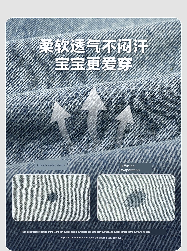 Haima's Children's Clothing Boys' Denim Shorts Summer Thin Style 2026 New Model Kids' Knee-Length Pants Youth Shorts — 6