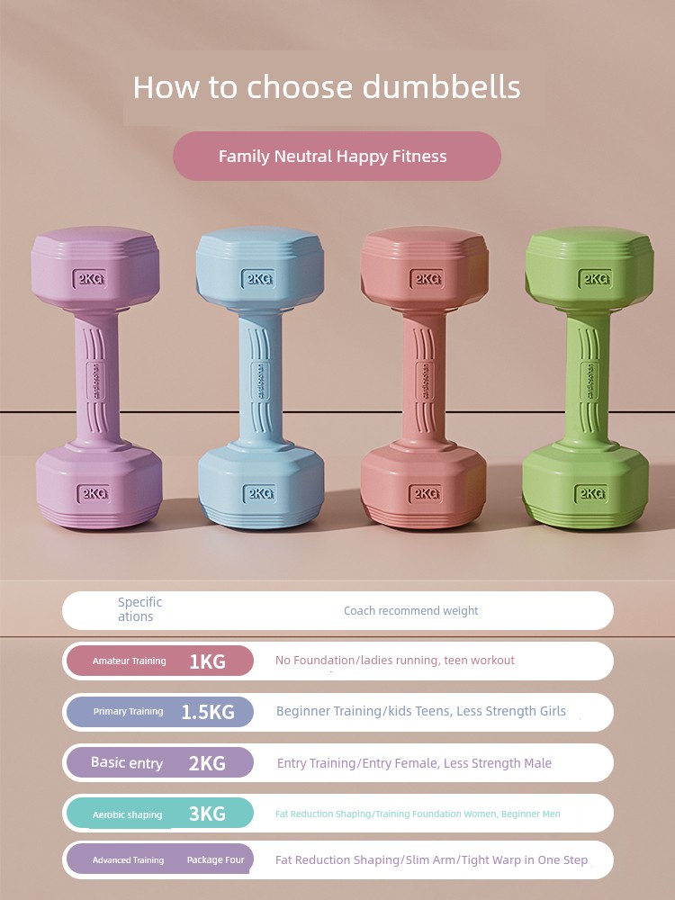 健身器材家用瘦肚子儿童2KG哑铃