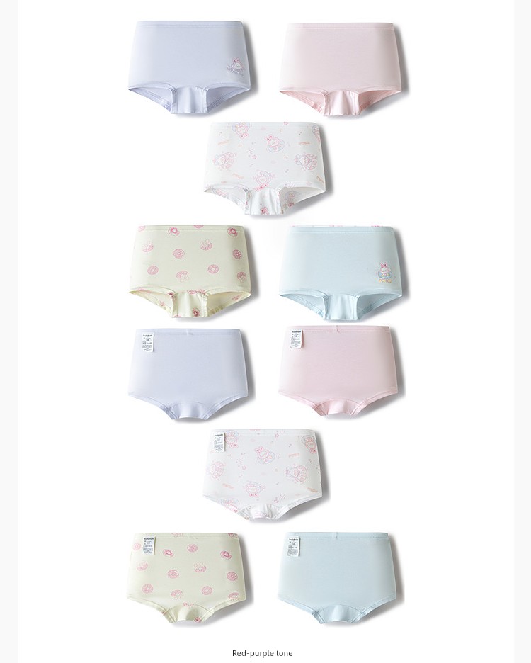 Balabala Children's Underwear, All-Cotton, Class A, Girls' Boxer Shorts, Toddler and Big Kids' Four-Corner Briefs, Baby-Friendly, Non-Binding — 62