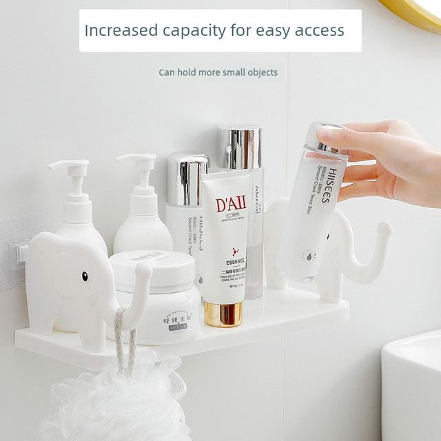 Bathroom storage rack bathroom washbasin cosmetic storage without punching wall hanging seasoning storage rack on kitchen wall