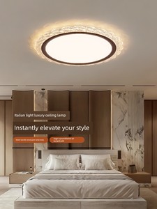 Bedroom Lamp Italian Minimalist Style Master Bedroom Study Room Lighting New High-End Light Luxury Crystal Wave Ceiling 