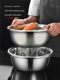 316 extra thick stainless steel leaking basin rice sieve kitchen food grade rice washing vegetables drain basin washing fruit filter basket