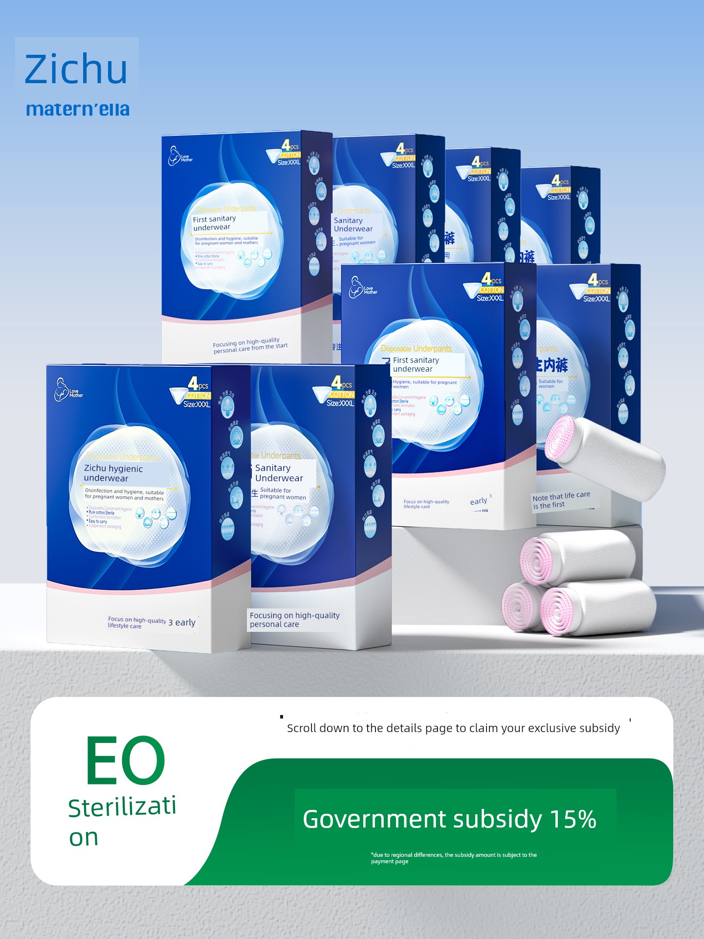 Zichu Pregnant Women Pure Cotton Plus Size Travel Disposable Underwear