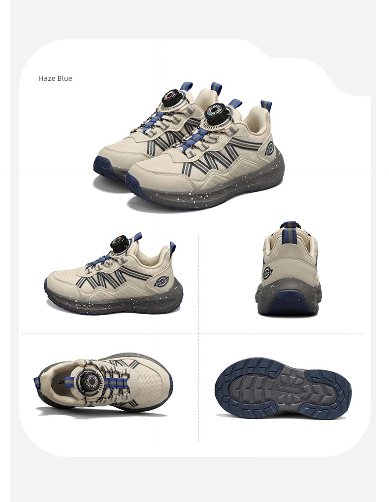 Dickies Medium and Large Children's Sports Shoes for Boys and Girls 2026 Autumn New Model with Rotating Buckle Children's Cushioning Running Shoes — 25